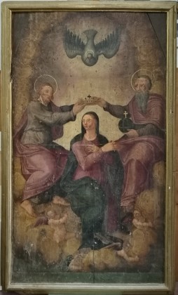 Restauro conservativo dipinto su tavola raffigurante  “L’ Incoronazione di Maria con la SS. Trinità”  che si venera nella Chiesa di  S. M. Assunta in Volturino FG